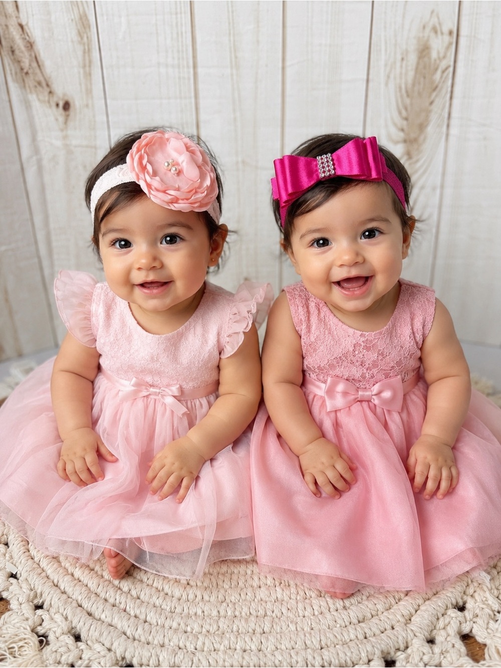 2 Girls Floral & Bow head wrap and 4 bow headwraps